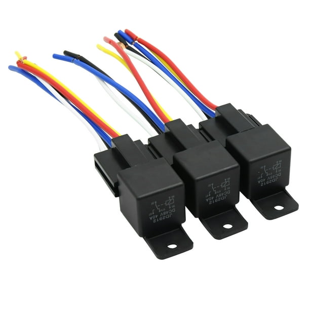 3Pcs/Set 5 Pin Automotive Relay Socket Holders Connector with Terminals 40A